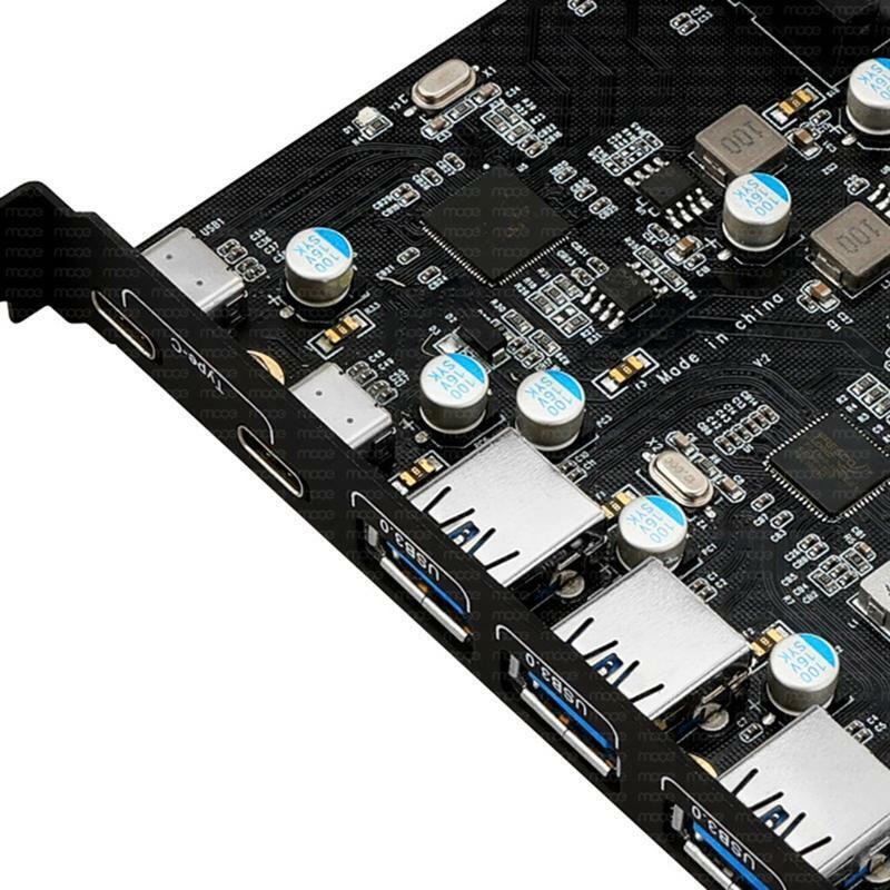 Pcie to Usb3.0 Type C Adapter Expansion Card 3xUSB + 2x Type C with 19Pin Power