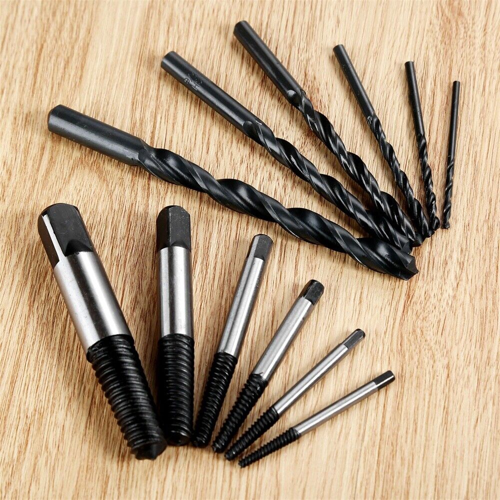Woodworking Broken Screw Extractor Easy Out Bolts Remover Drill Bits 12pcs/set