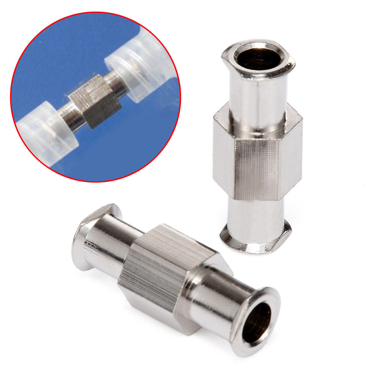 Luer Lock Adapter Coupler Female to Female Fittings Nickel Plated
