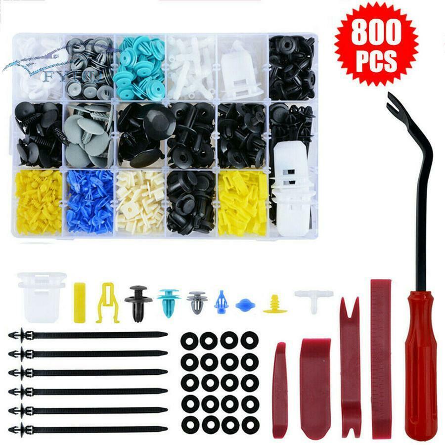 Mixed Car Bumper Panel Fender Retainer Push Rivet Fastener Clips Tool Kit