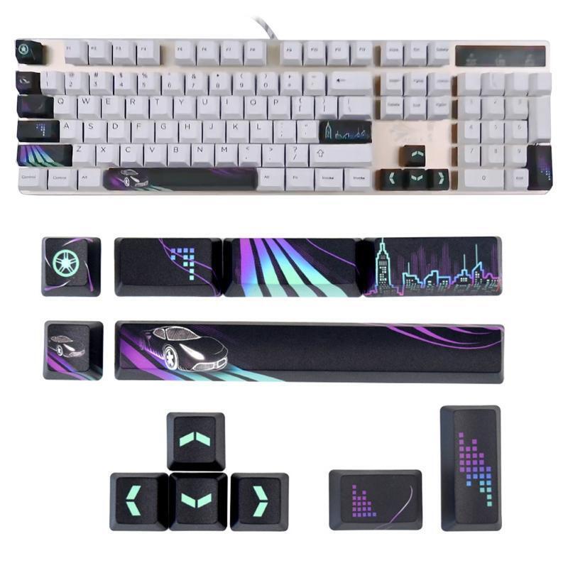 5 Sides Sublimation PBT Keycaps 12PCS for Mechanical Keyboard Space Directions