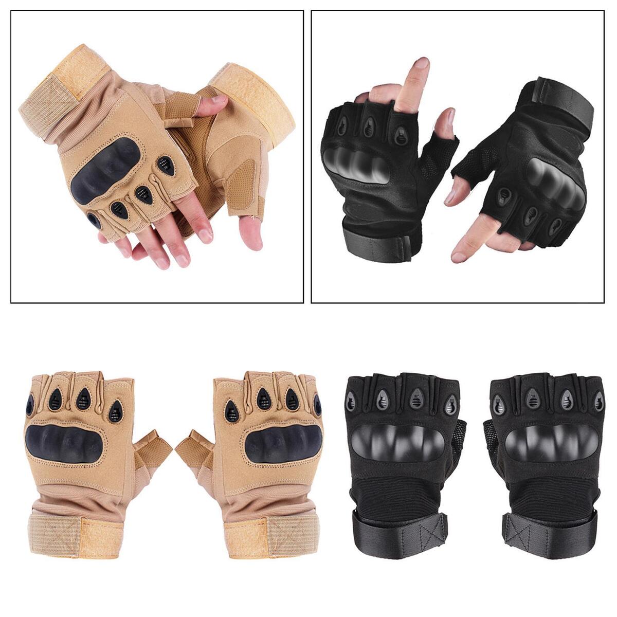 2 Pairs Outdoor Half Finger Fingerless Gloves Sports Climbing Cycling Gloves