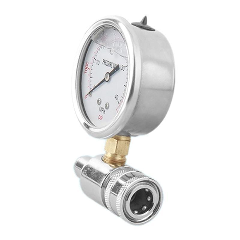 Upgraded Pressure Washer Pressure Gauge Kit 3/8 Inch Quick Connect 0-6000 PSI