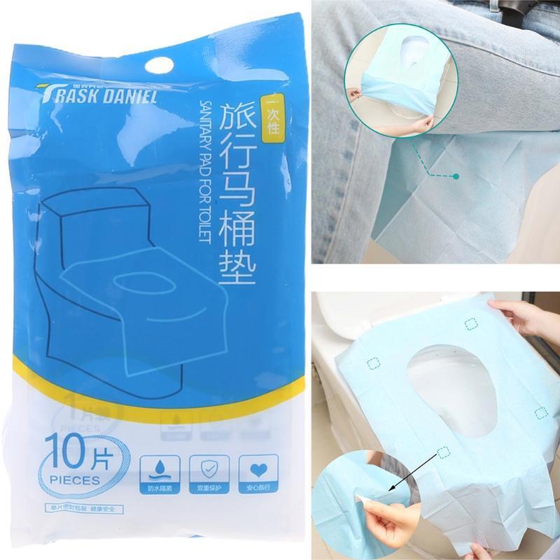 10Pcs Disposable Toilet Sanitary Pads Wood Pulp Waterproof Hygiene Seat Covers