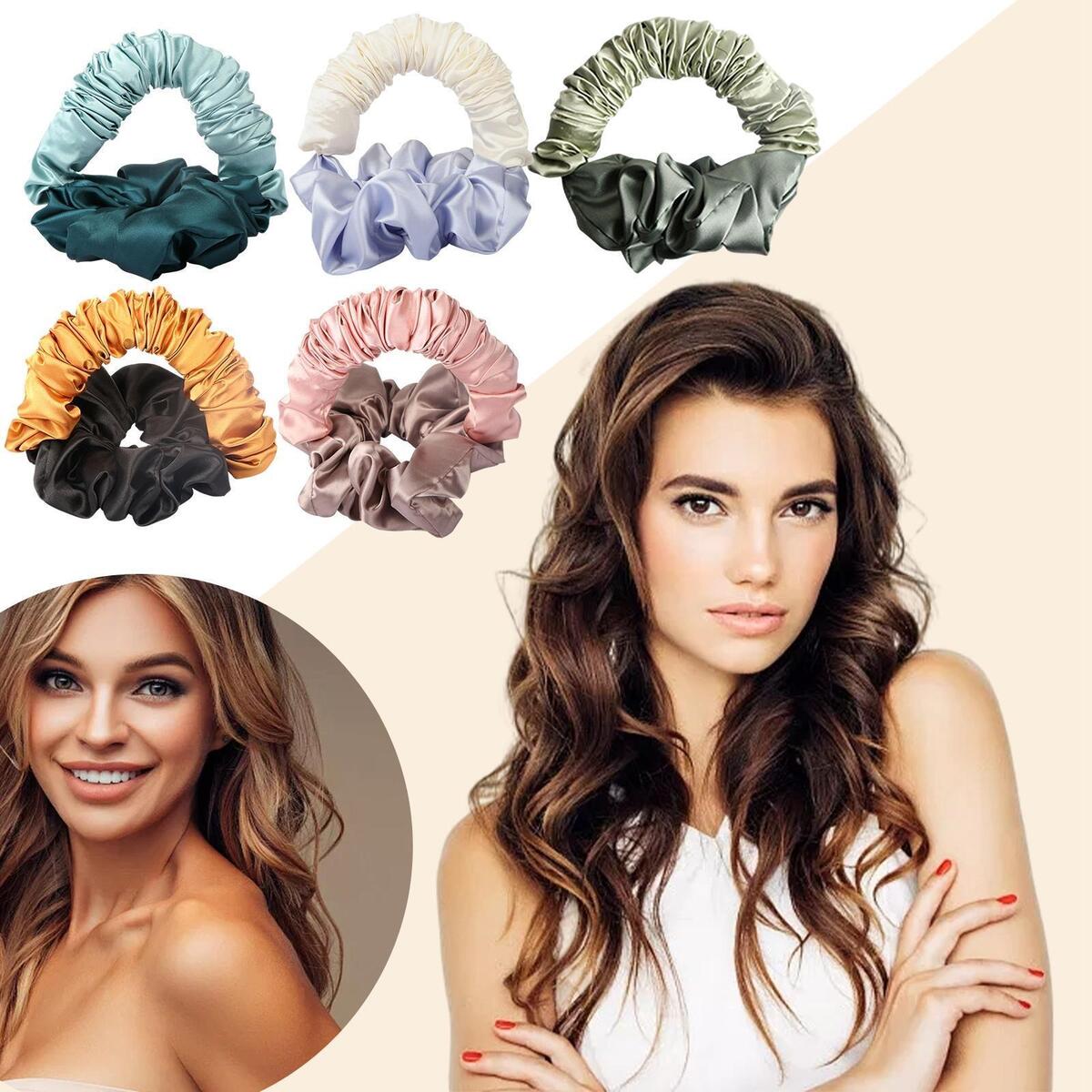 5Pieces Sleep Heatless Hair Curler Headband Soft Long Hair Wrap Curling