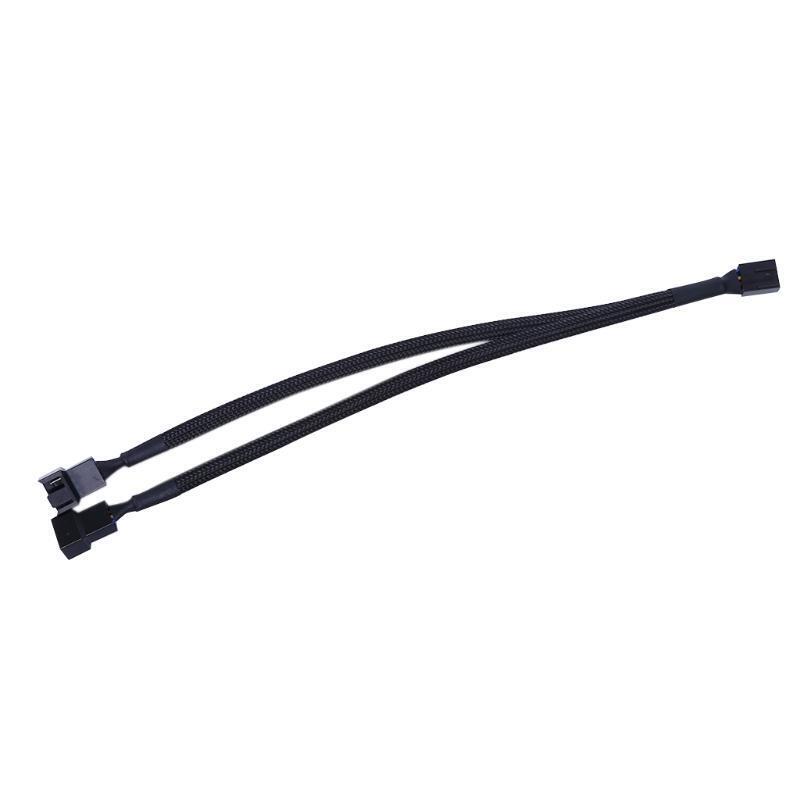 1 To 2 Way Y-Splitter Sleeved 4-Pin PWM Connector Fan Extension Adapter Cable