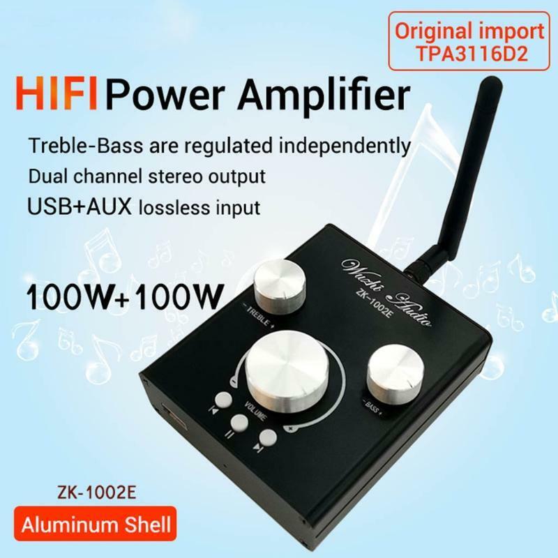 1002E Audio Amplificador Module Digital Power Bluetooth-compatible Aux USB Dual