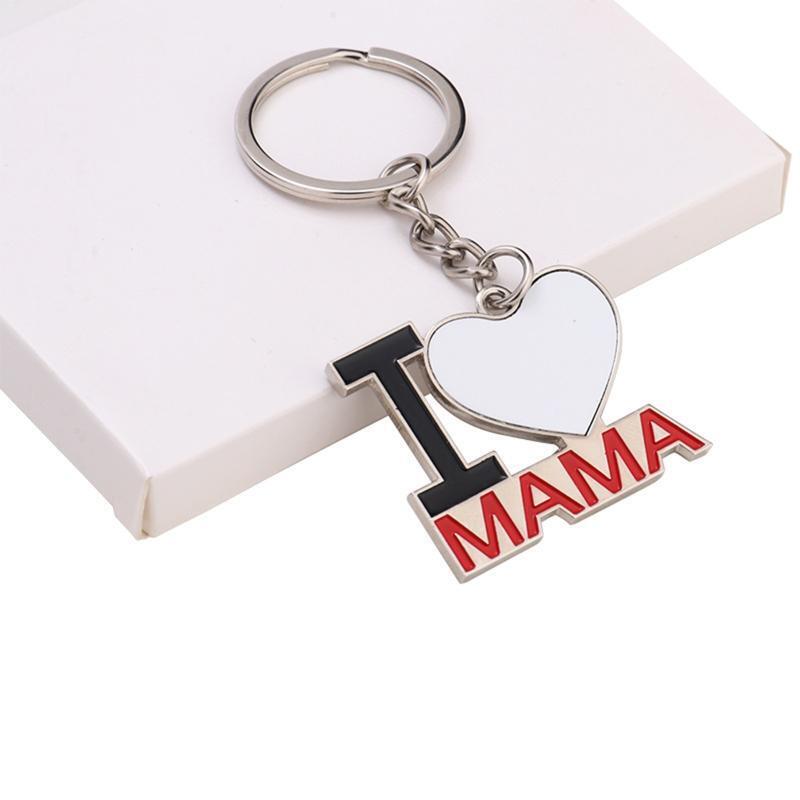 Mother's Day Creative Heart-shaped Blank Thermal Transfer Keychain Accessories