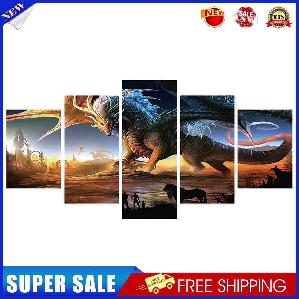 5pcs ?5D DIY Full Drill Square Diamond Painting Dinosaur Cross Stitch Kit
