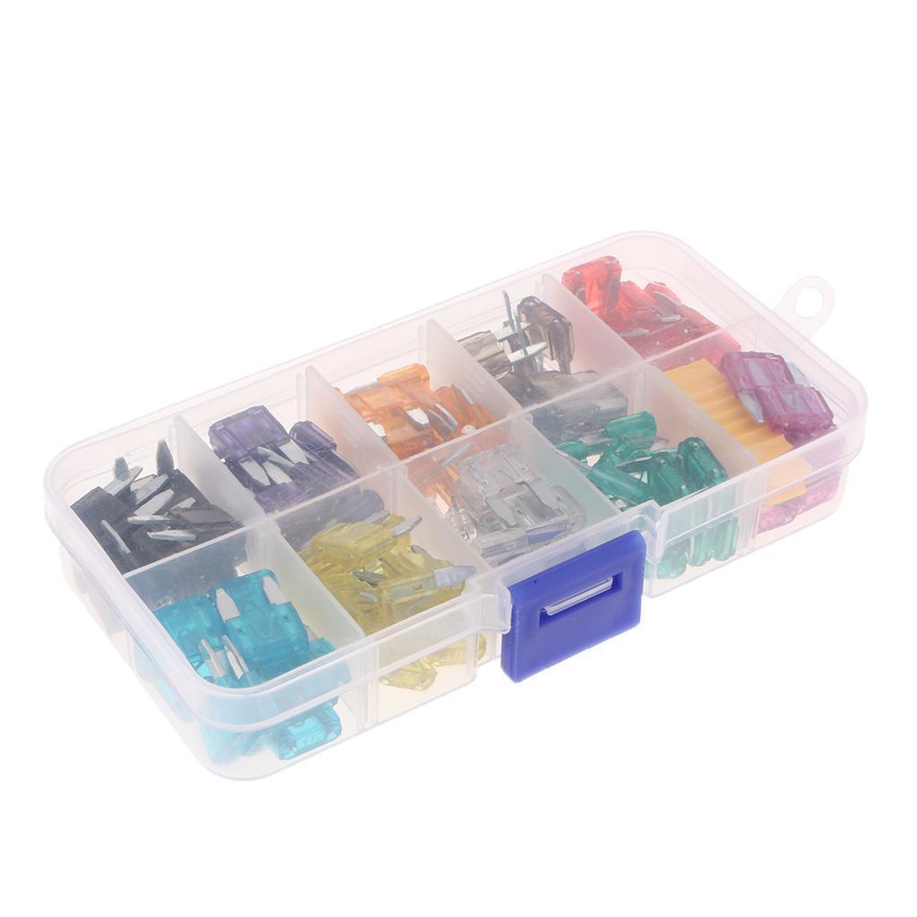 120pcs Auto Car Fuses Assortment Kit 2A-35A With Fuse Puller & Storage Box
