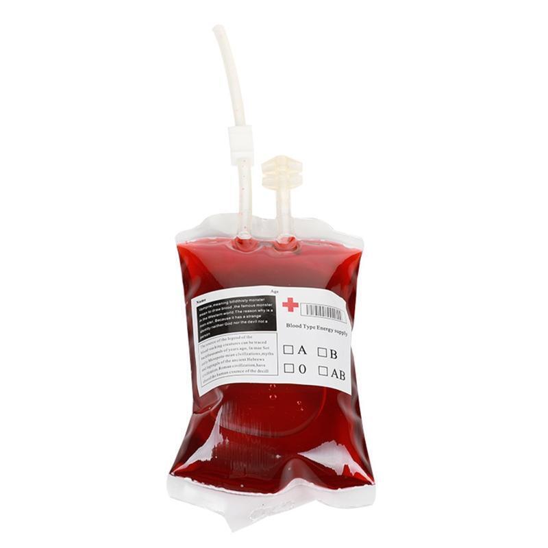 Halloween Clear Blood Bag 400ml Set DIY Vampire Pouch Props Organizer Supplies