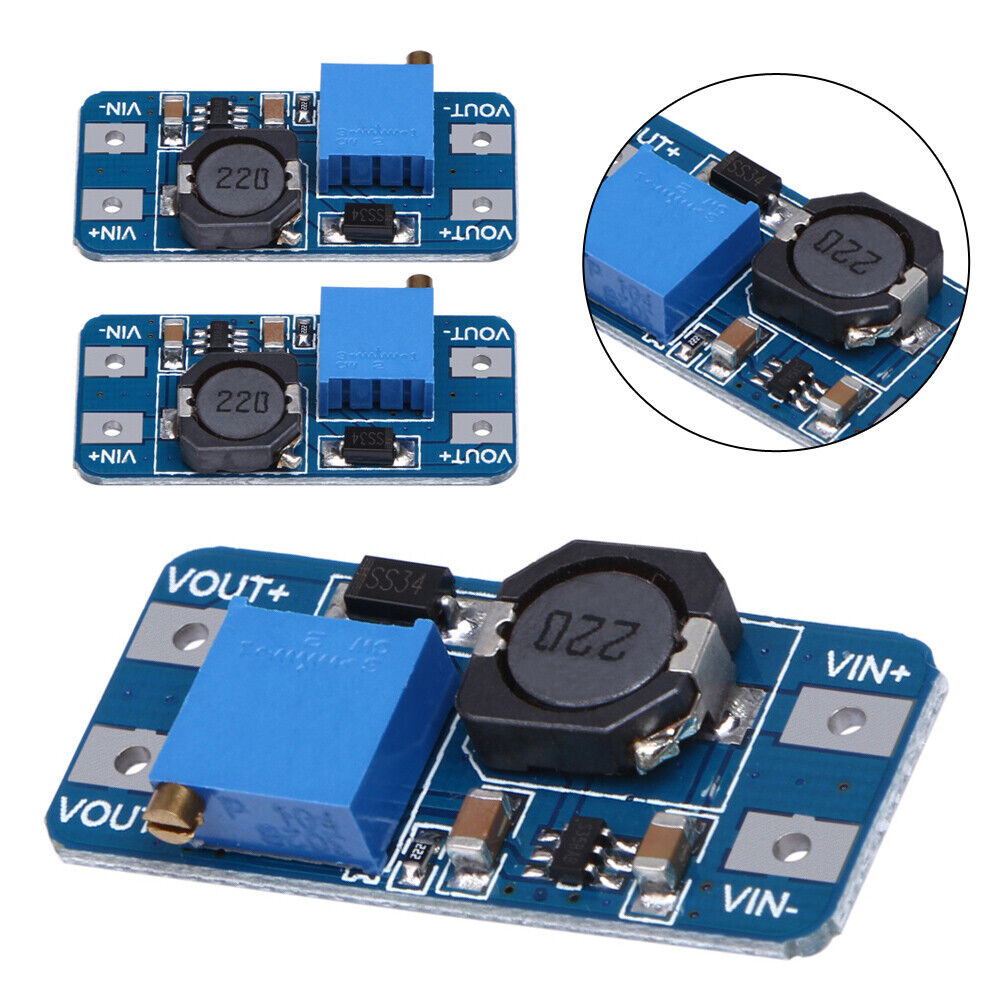 2Pcs MT3608 2A DC-DC Step Up Power Apply Booster Power Module for Arduino