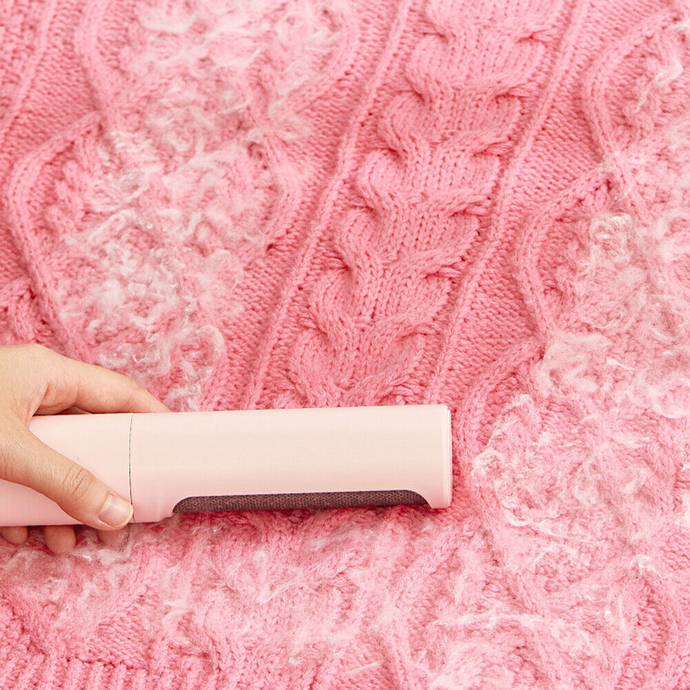 Hair Remover Lint Roller Fur Clothes Cleaning Sticky Dust Brush (Pink)