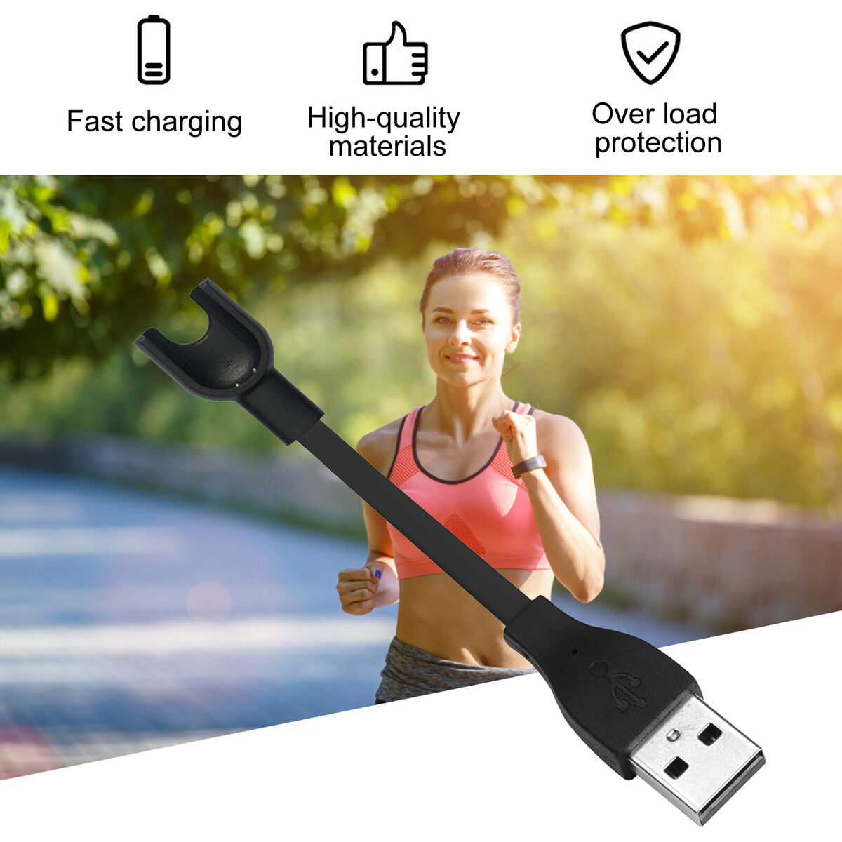 USB Charger Cable - Compatible with Mi Band 2 USB Charging Cable Dock