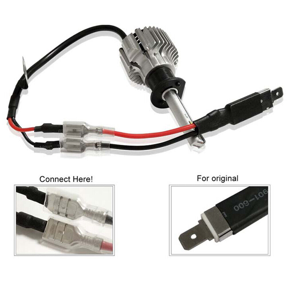 2pcs H1 LED Conversion Wiring Cable Adapter Holder for LED Headlight Bulbs