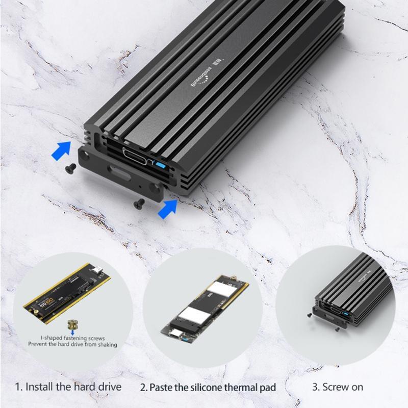 Blueendless HDD Case Box 1000Mb/s USB3.1 to M.2 NVME M-KEY Hard Disk Enclosure