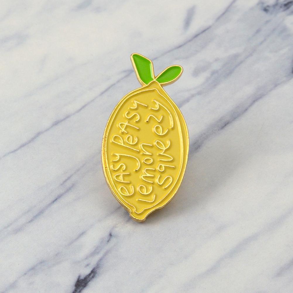 Creative Yellow Lemon Brooches Enamel Badges Jacket Bag Decor Jewelry Gift