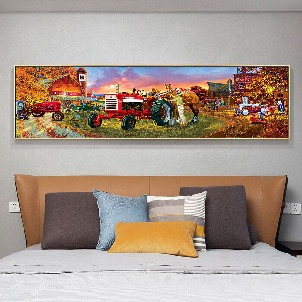 Farm Tractor 5D DIY Full Drill Round Diamond Painting Mosaic Home Decor