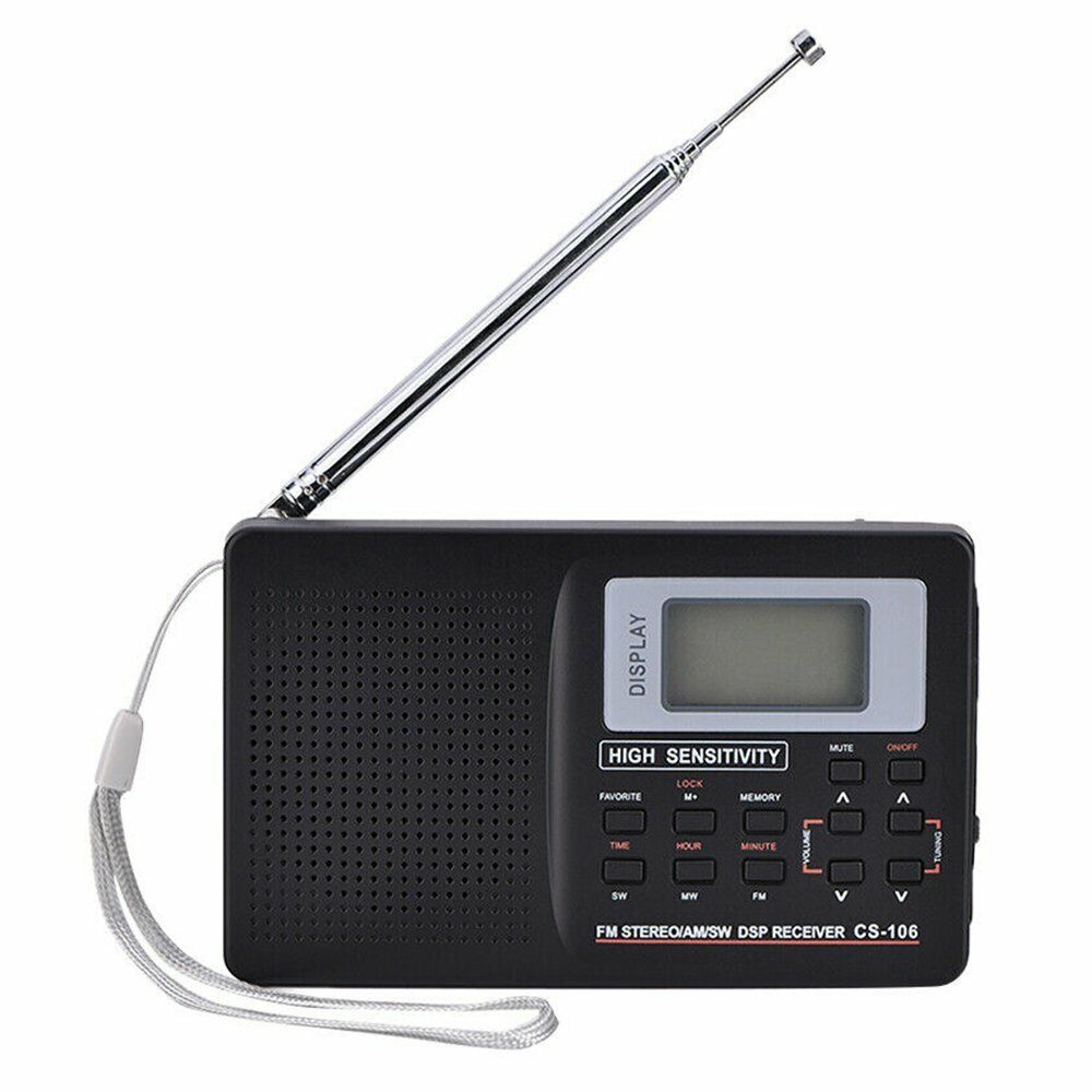 AM FM SW MW LW Digital Display MultiBand Pocket World Radio Alarm Clock Gift