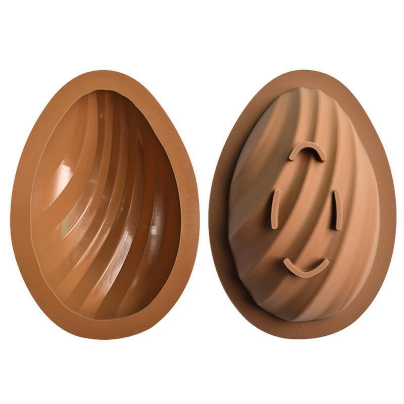 Set of 2 Silicone Half Water-patterned Egg Shaped Silicone Moulds Fondant Moulds