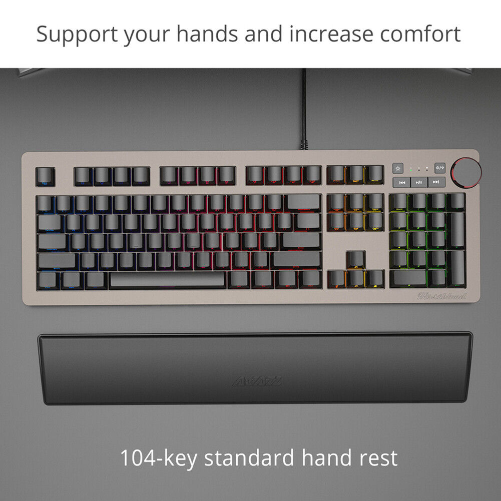 104 Keys Anti Slip Office Gaming Keyboard Wrist Rest Support Pad (Black)