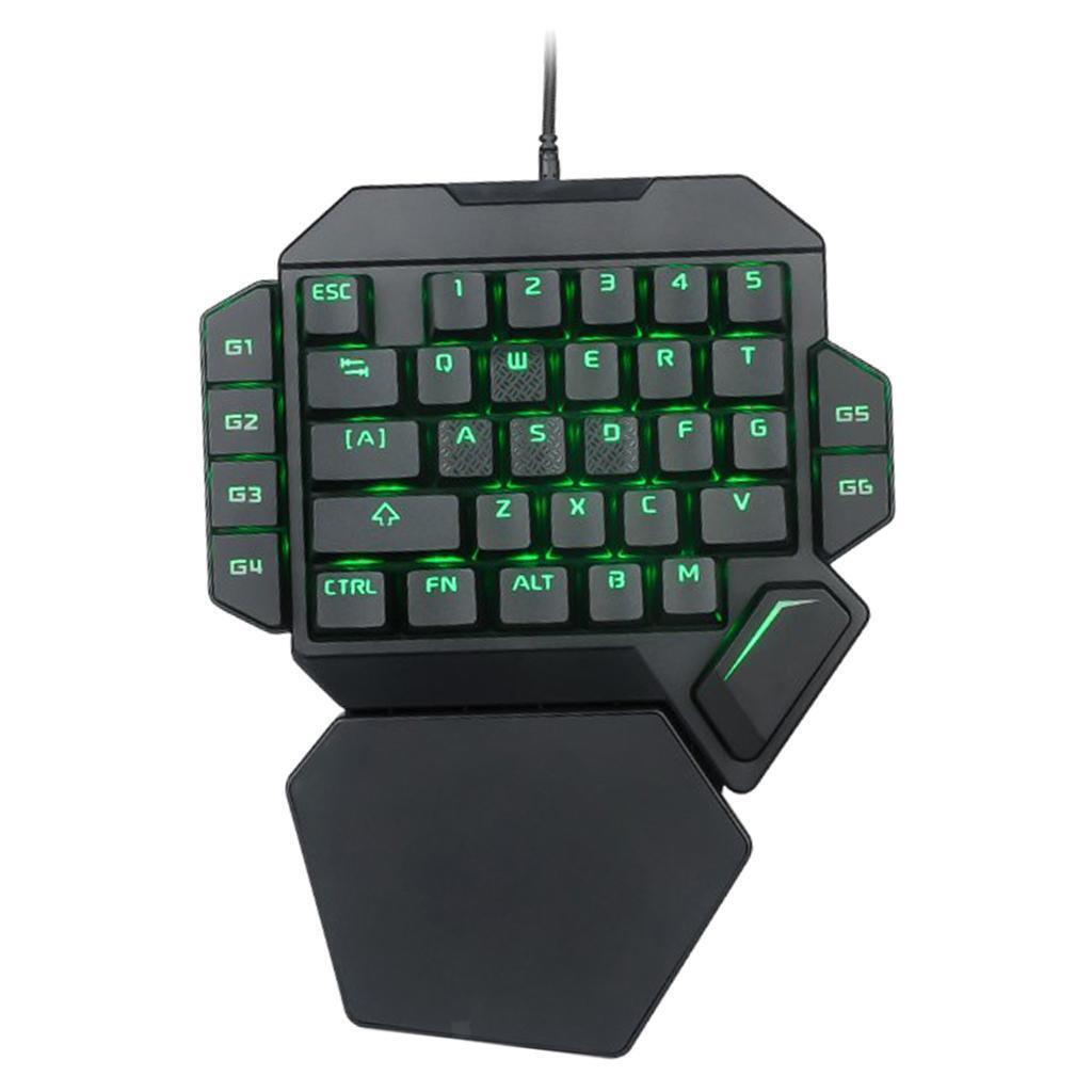 Mini LED Backlit Keyboard Left Game Keyboard Computer USB Keypad 35 Keys
