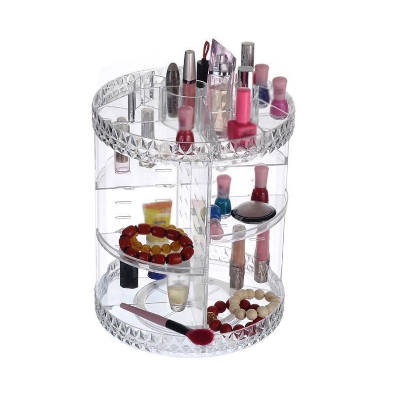 Rotating Makeup Organizer Multi Layers Cosmetic Storage Shelf Brush Holder Rack