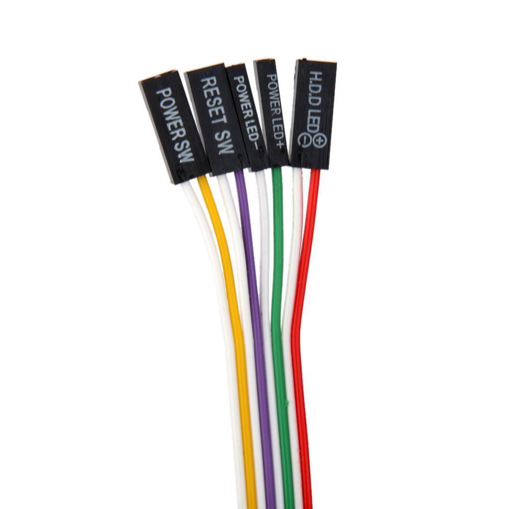 Replacement Power Supply Motherboard 2 Switch Reset Cable with 2 LED