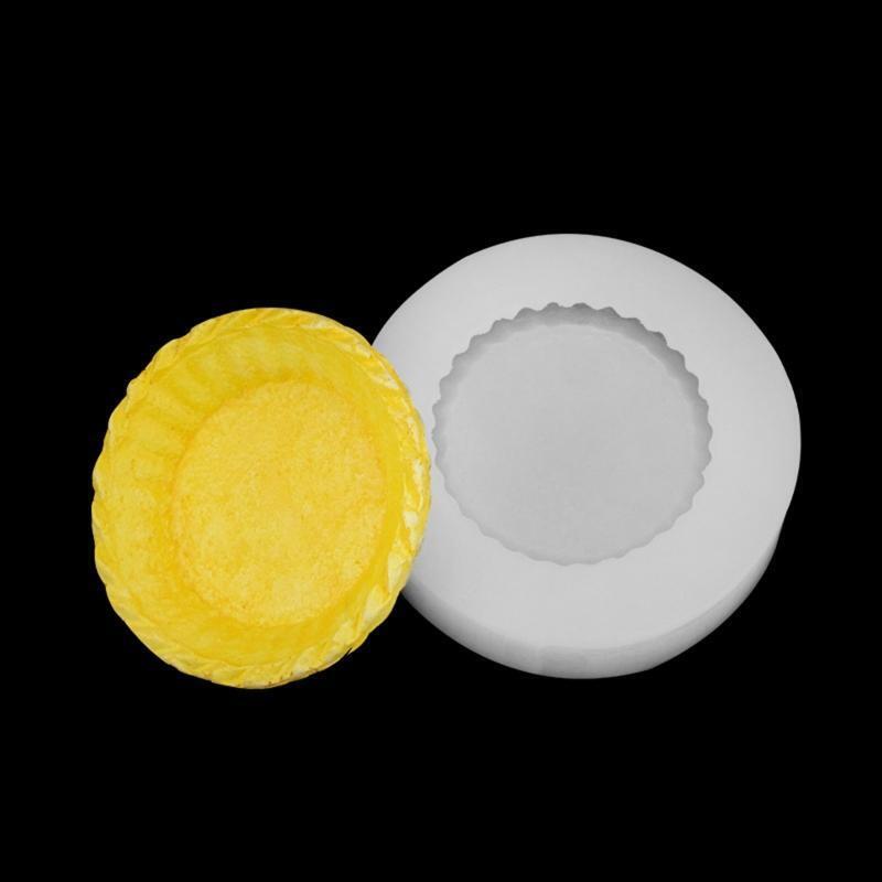 Egg Tart Skin Shape Silicone Mold DIY Birthday Cupcake Topper Fondant Cake Decor