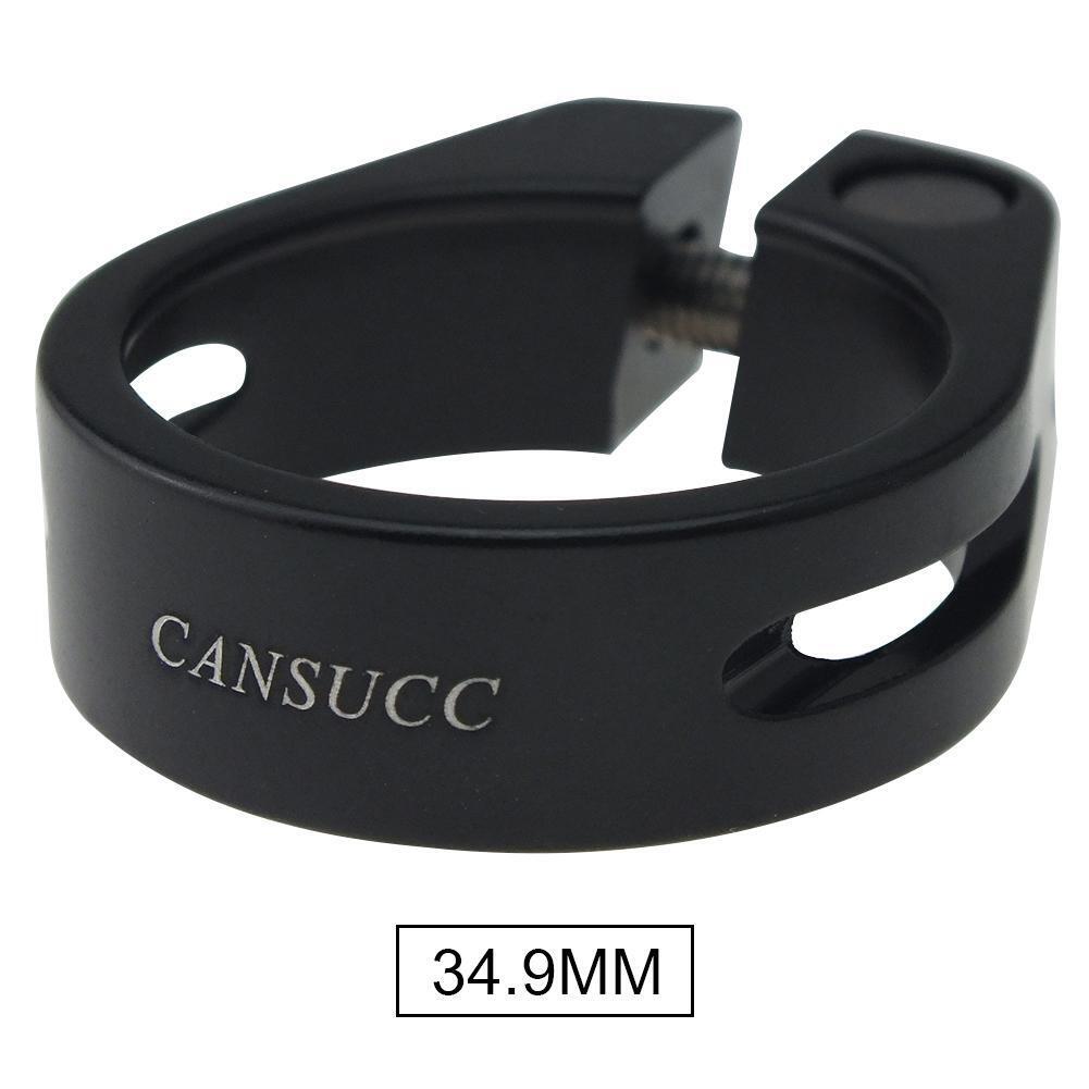 CANSUCC 34.9mm Bicycle Quick Release Seatpost Clamp Seat Post Clip (Black)