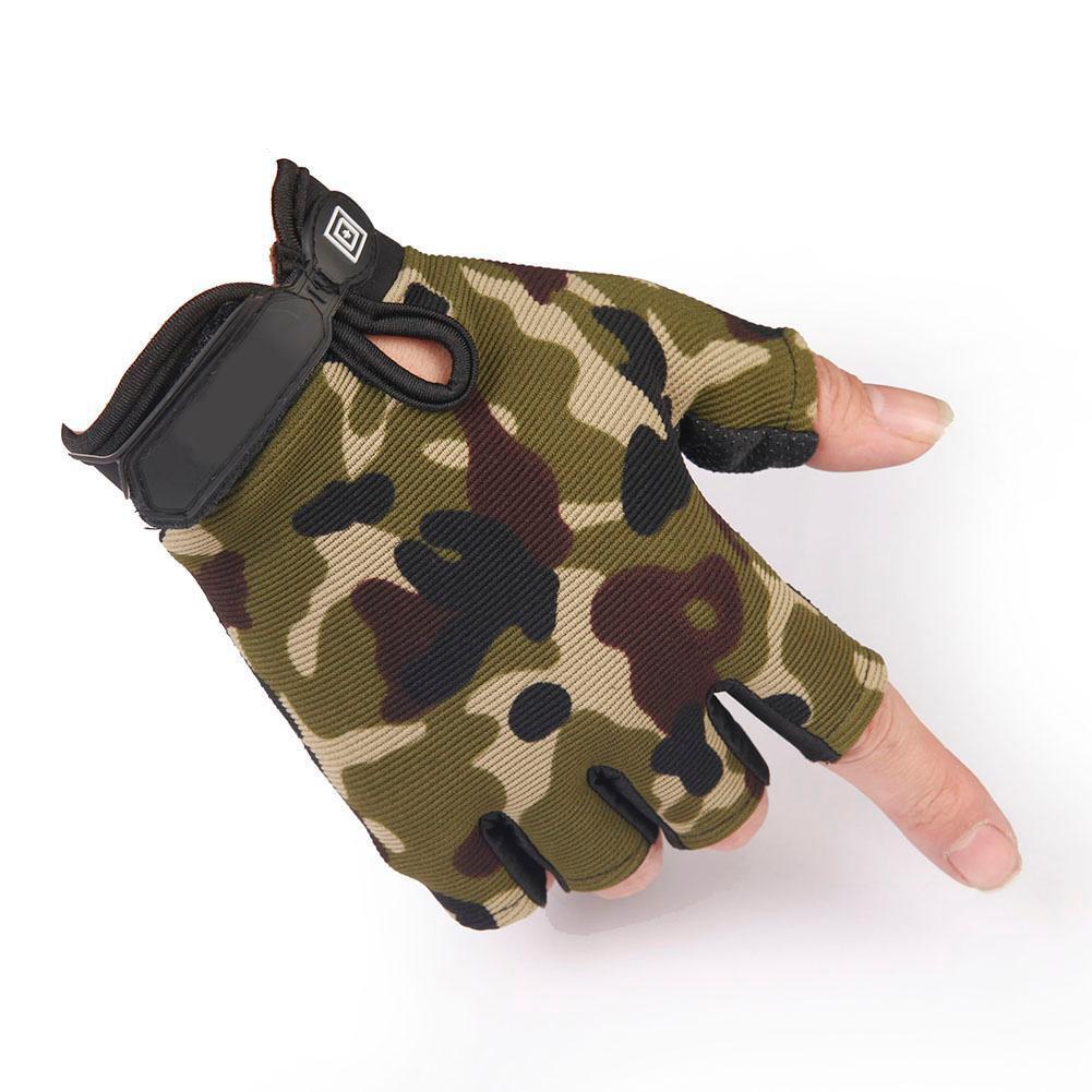 Men Anti Slip Tactics Fitness Sport Half Finger Gloves (Camouflage)