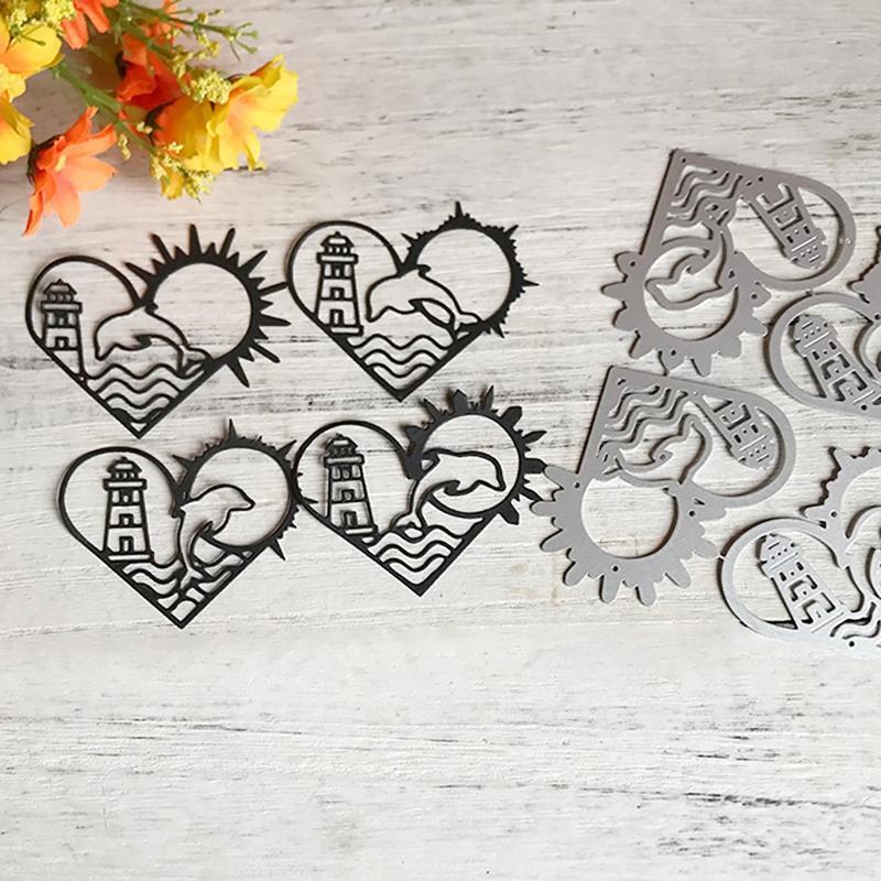 Love Heart Ocean Metal Cutting Dies Handmade Stencil Mold Embossing Pattern