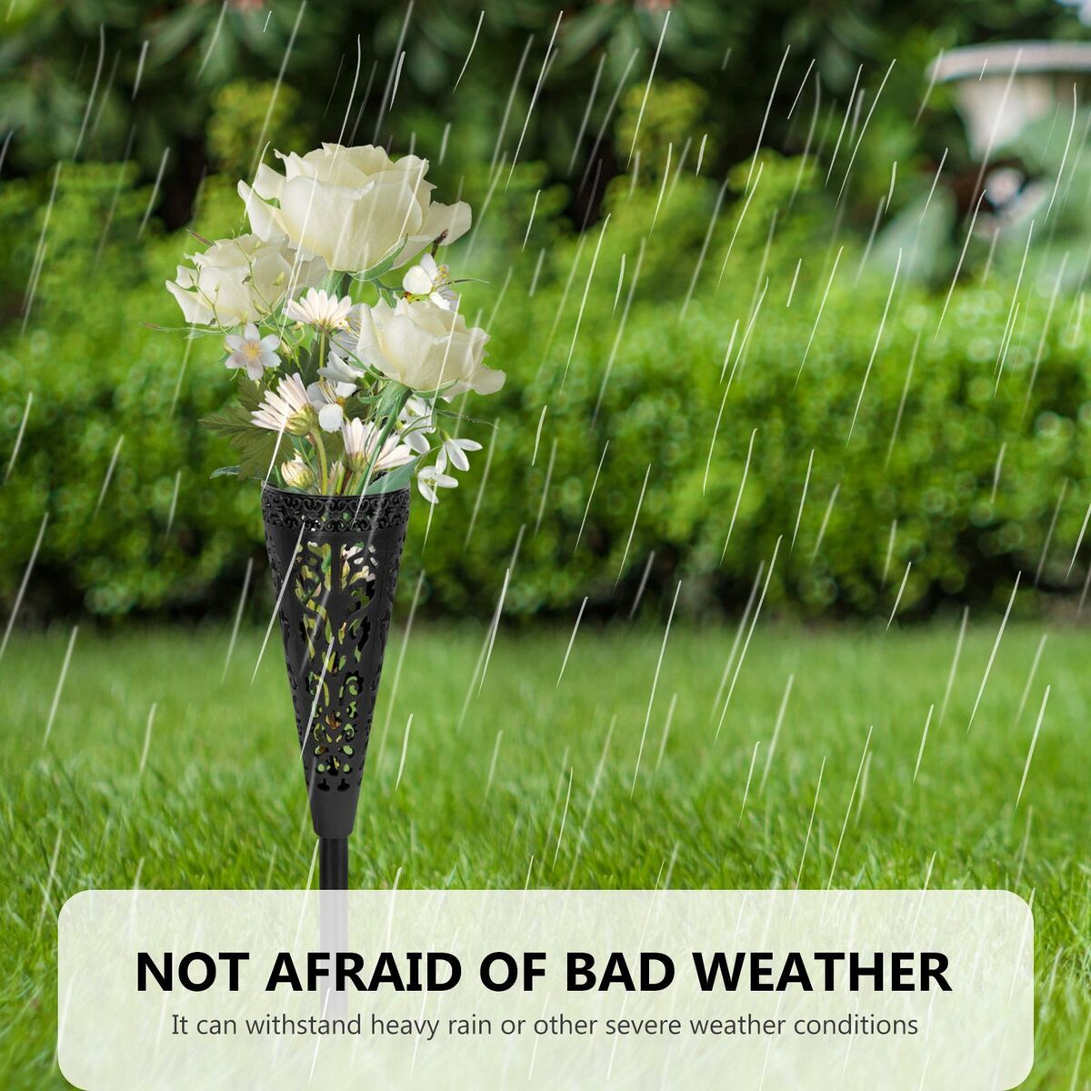 2Pcs Hollow Cemetery Courtyard Outdoor Flower Basket Garden Vase Flower Holder