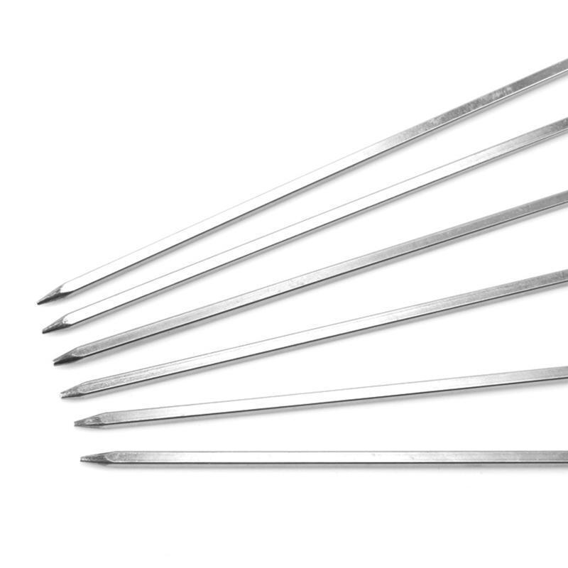 6 Pcs Kabob Skewers Stainless Steel Barbecue Prod Outdoor Picnic Reusable Needle