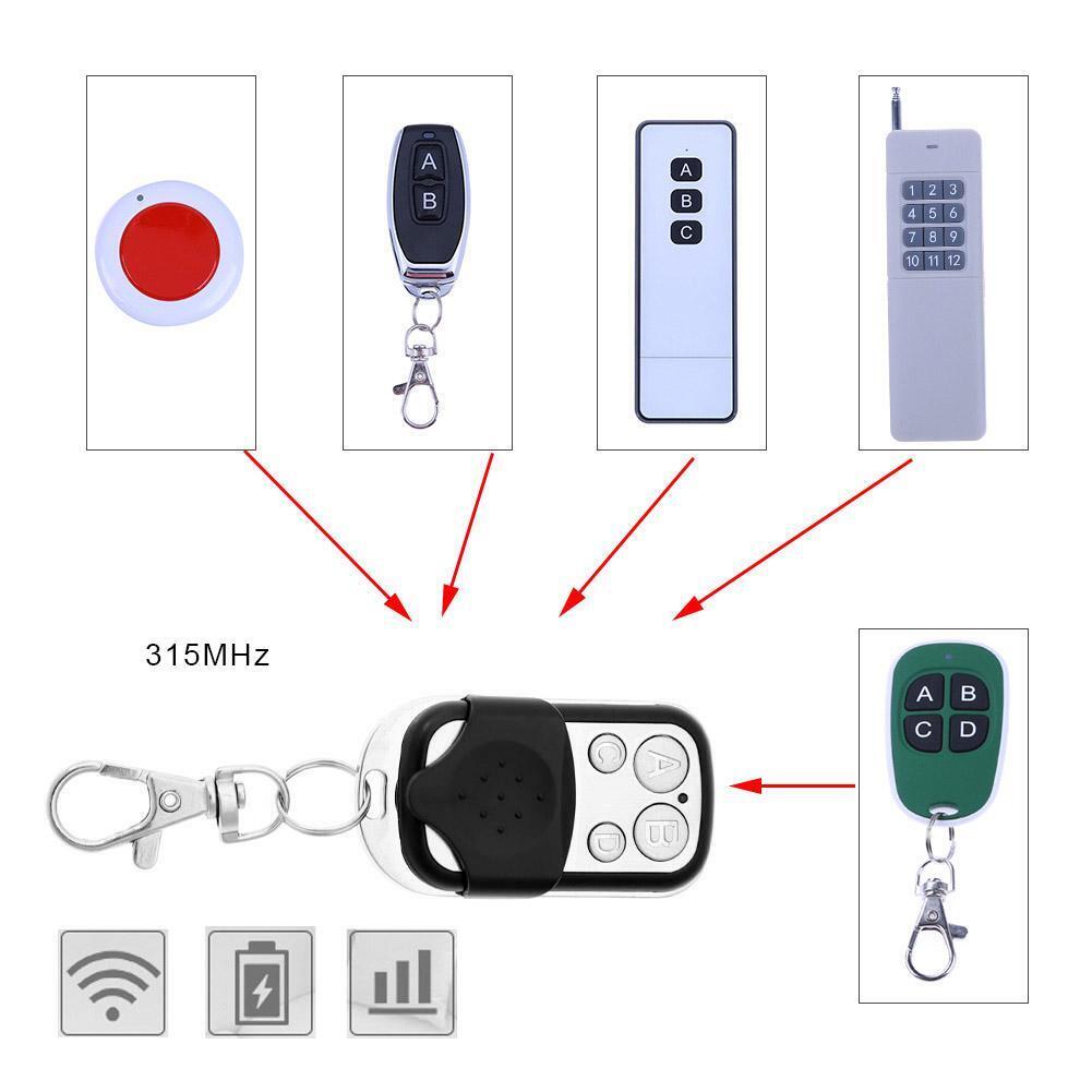 315MHz 4 Channel Wireless Remote Control Duplicator Electric Gate Key Fob
