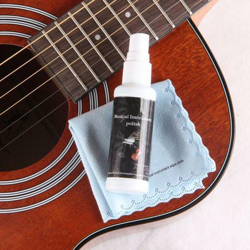 Guitar Cleaning Spray Fretboard Cleaning Cloth Set For Universal Guitar Ukulele