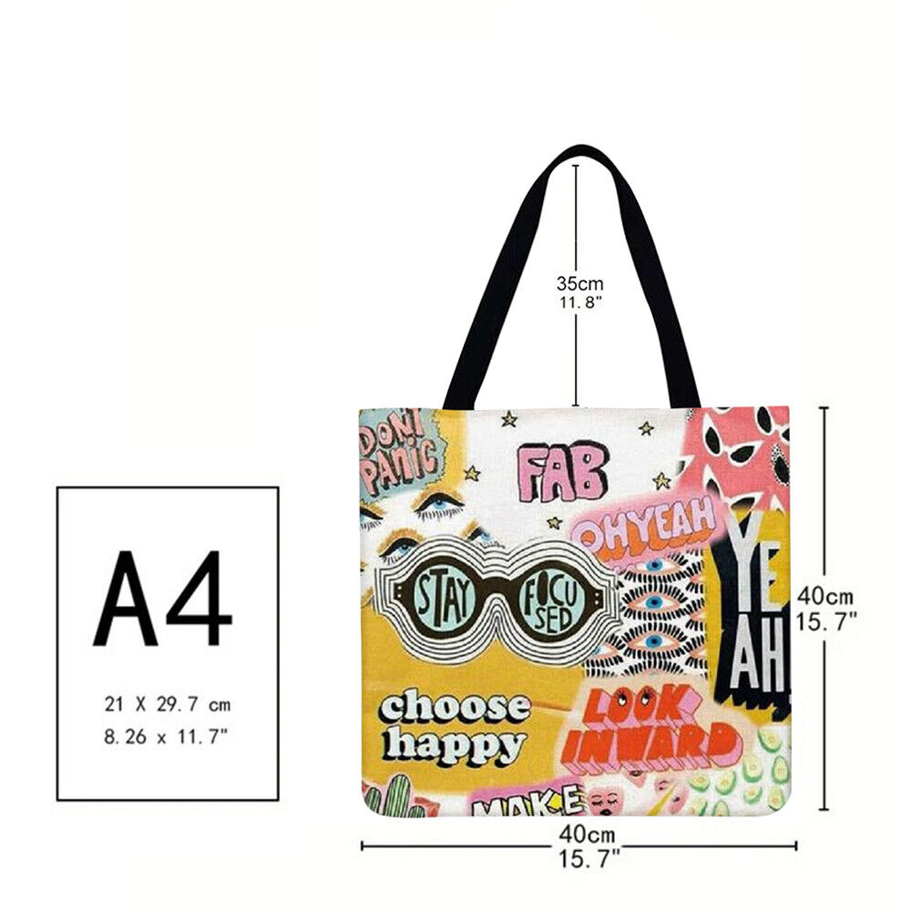 Alphabet graffiti Printed Shoulder Shopping Bag Casual Large Tote Handbag