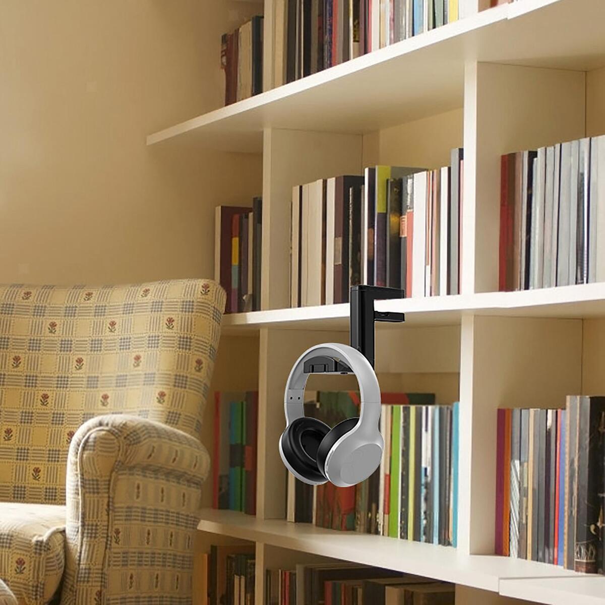 Headphone Stand Holder Hanger Headset Hook with Cable Clip Organizer
