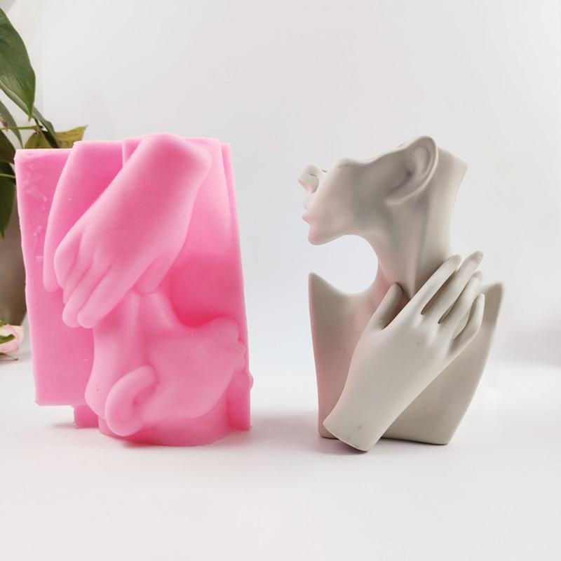 Human Body Vase Silicone Mold Succulent Flowerpot Clay Cement Plaster Molds