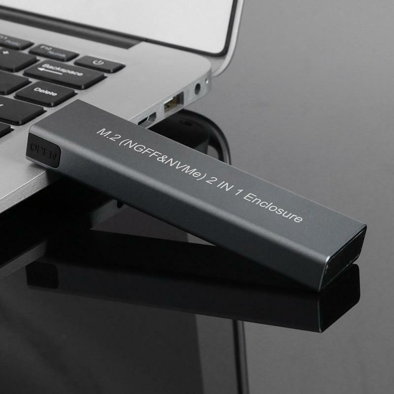 M.2 NVMe NGFF Sata SSD Enclosure Adapter USB C 3.1 10Gbps for PCIe M B+M Key