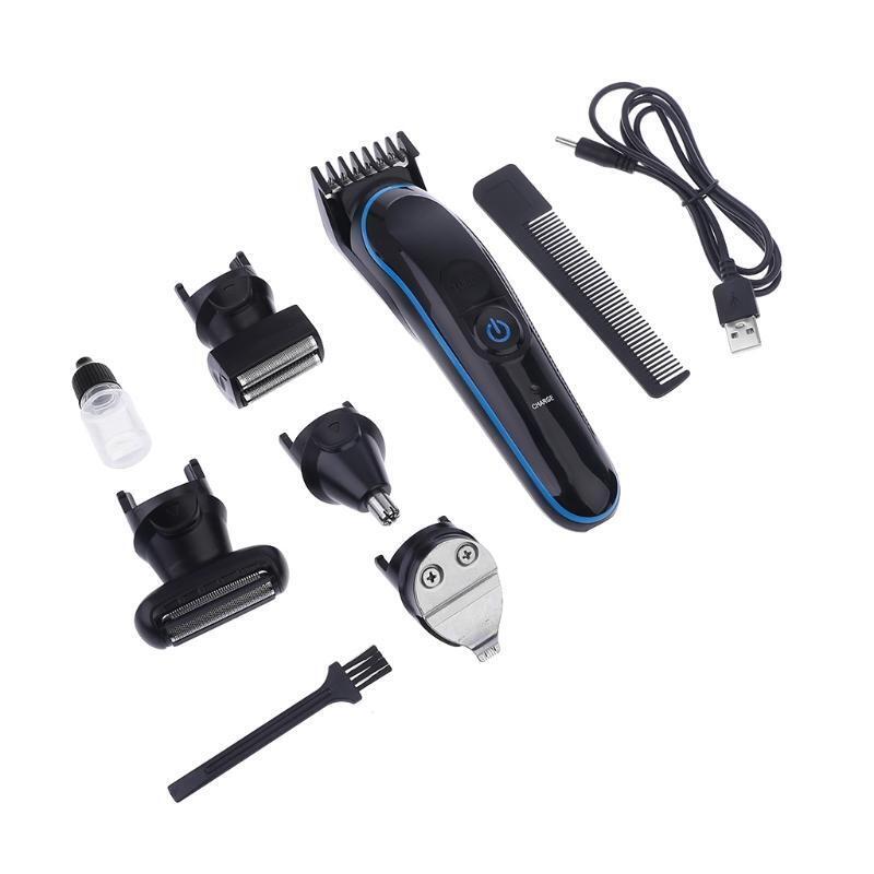USB 5 in 1 Multifunction Hair Trimmer Titanium Hair Clipper Electric Shaver Bear