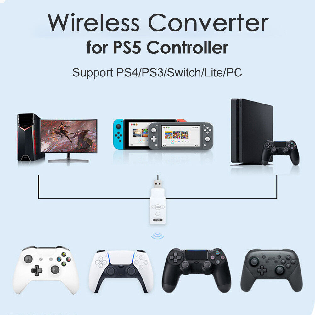 Wireless Gamepad Converter for PS5/Switch USB Bluetooth-compatible Controll