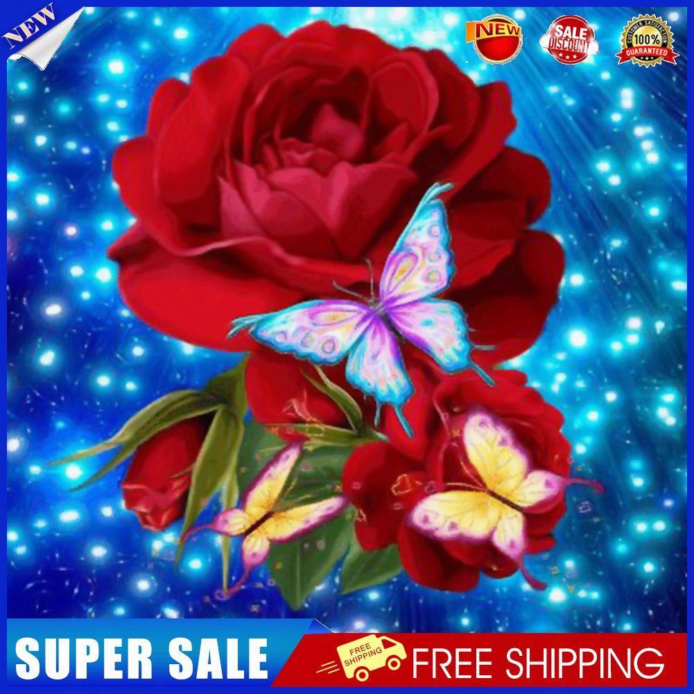 5D DIY Red Rose Diamond Painting Embroidery Craft Cross Stitch Home Decor