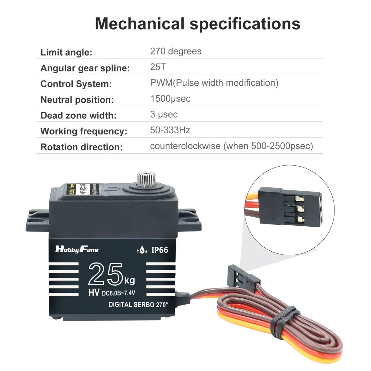 25kg Metal Gear Waterproof Digital Servo Kit for RC Crawler Car Robot Black