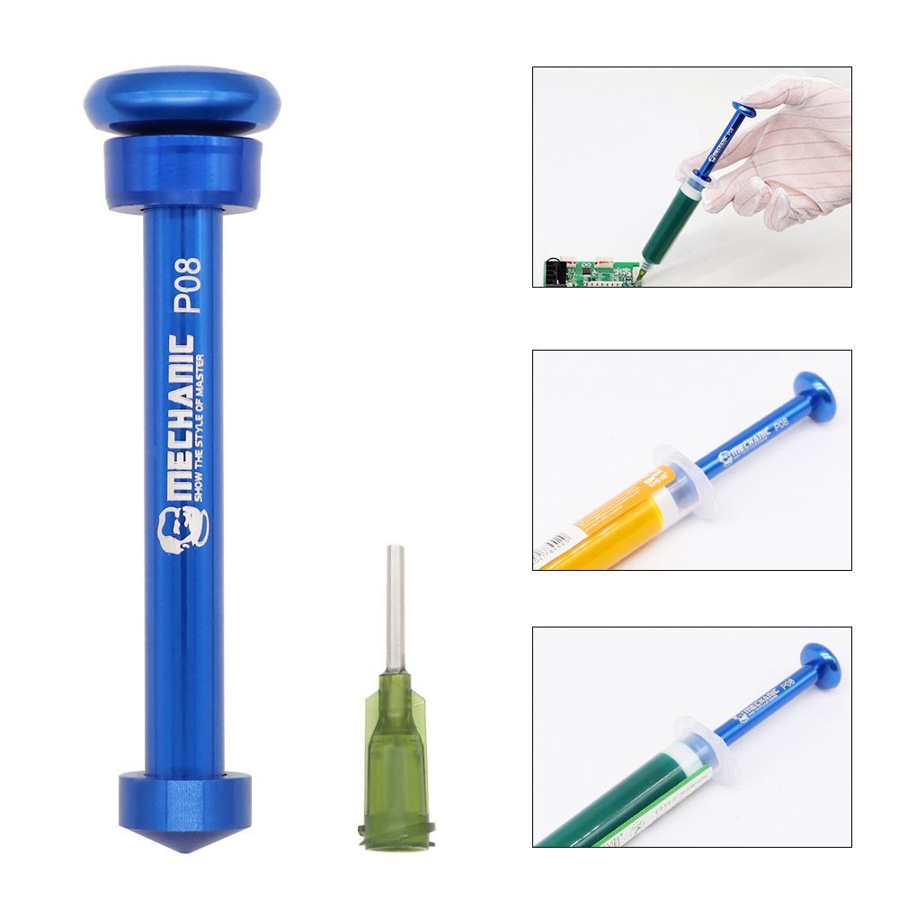 Aluminum Alloy Solder Paste Flux Booster P08 Manual Syringe Plunger Tube Piston