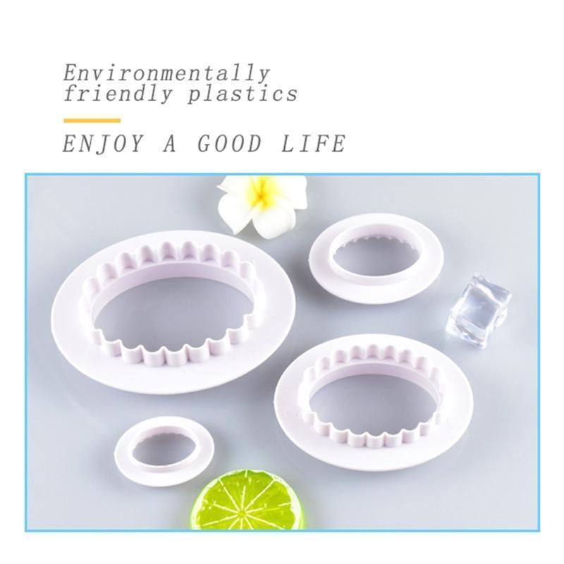 4pcs/set Oval Cookies Cutter Pastry Tool Plastic Fondant Cake Mold Decorating