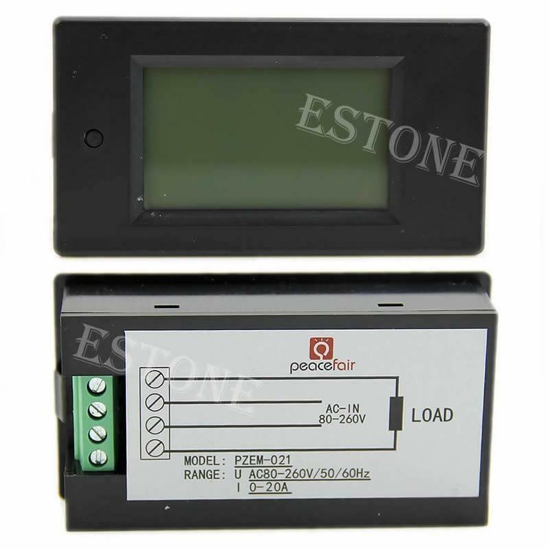 AC 20A 100V LCD Digital Volt Voltage Watt Current Power Meter Ammeter Voltmeter