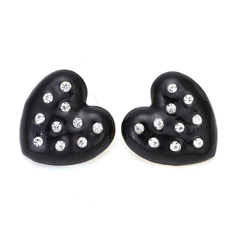 Cute Rhinestone Stud Earrings Heart Hypoallergenic Jewelry for Teen Girls Ladies