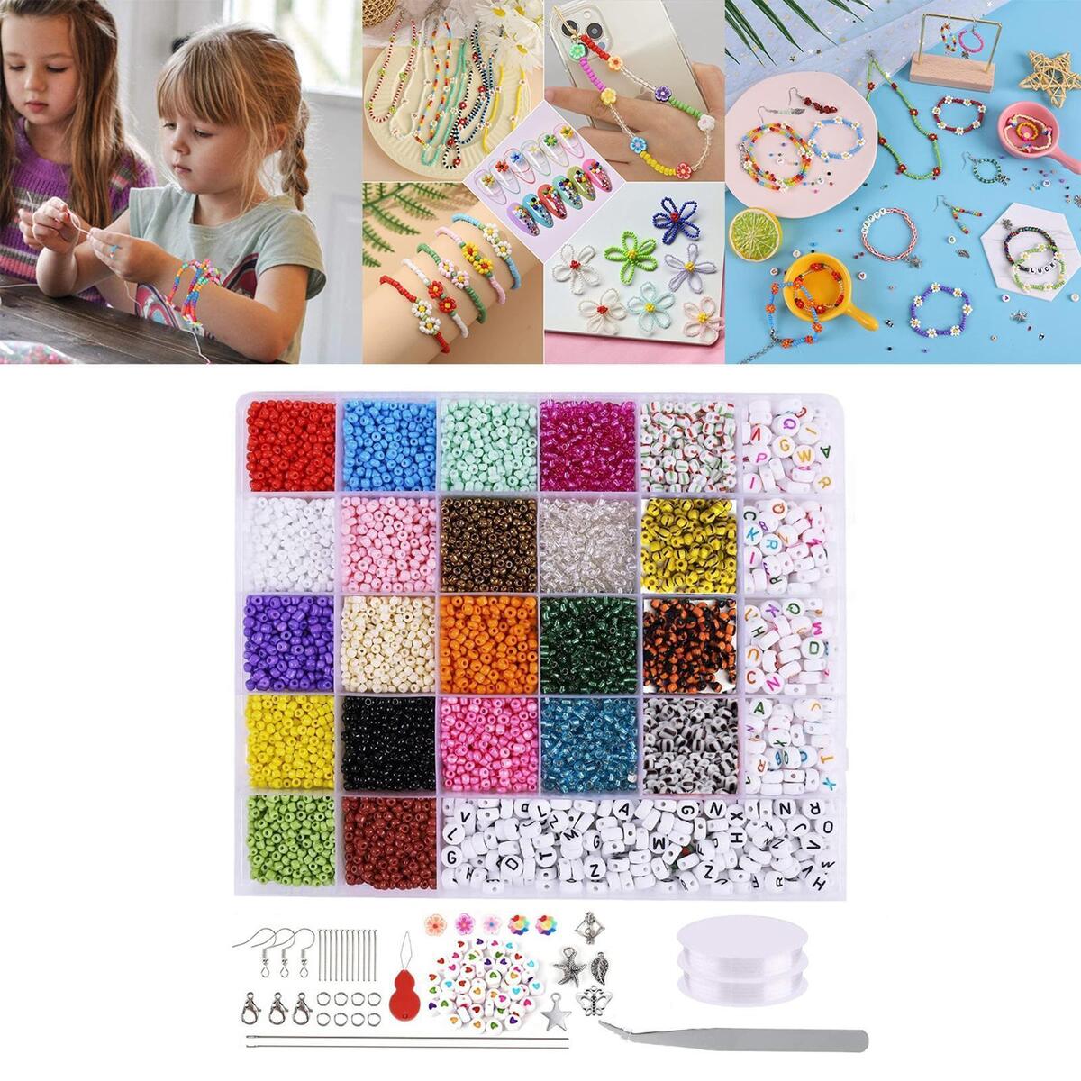 8061Pcs Beads for Jewelry Making Supplies Kit for DIY Art and Craft Bracelets