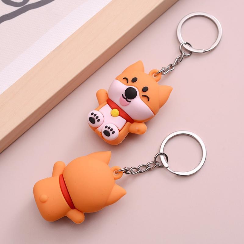 Cute Cartoons Shiba Inu Car Key Chain Charm Puppy Bag Handbag Wallet Charms